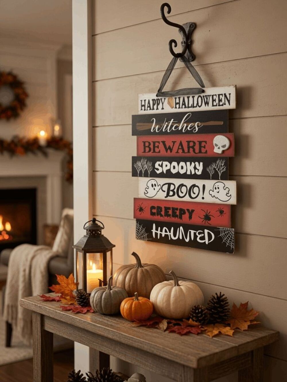 Halloween Wall Decoration - "Happy Halloween", Boo, Beware & More  Spooky Saying